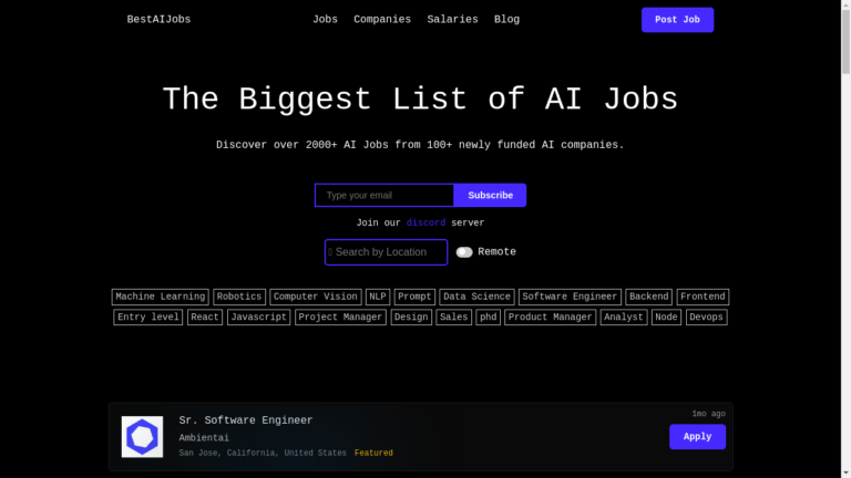 Image showing a person using BestAiJobs to find AI job opportunities