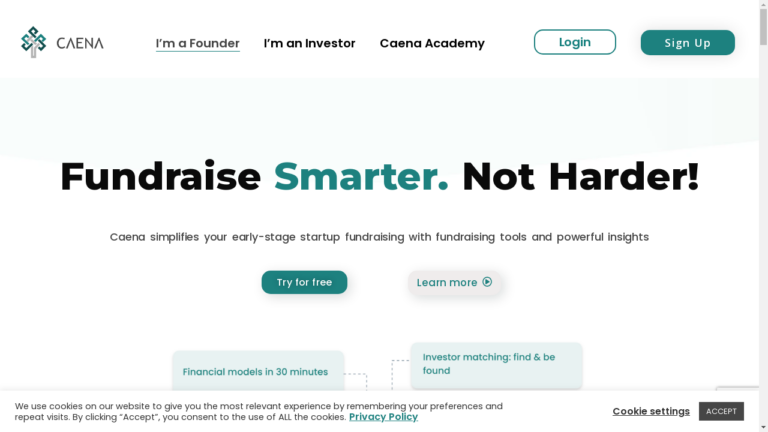 "Illustration of a startup founder using Caena to simplify fundraising"