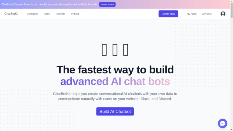 "Screenshot of ChatBotKit's user-friendly interface for building AI chatbots."