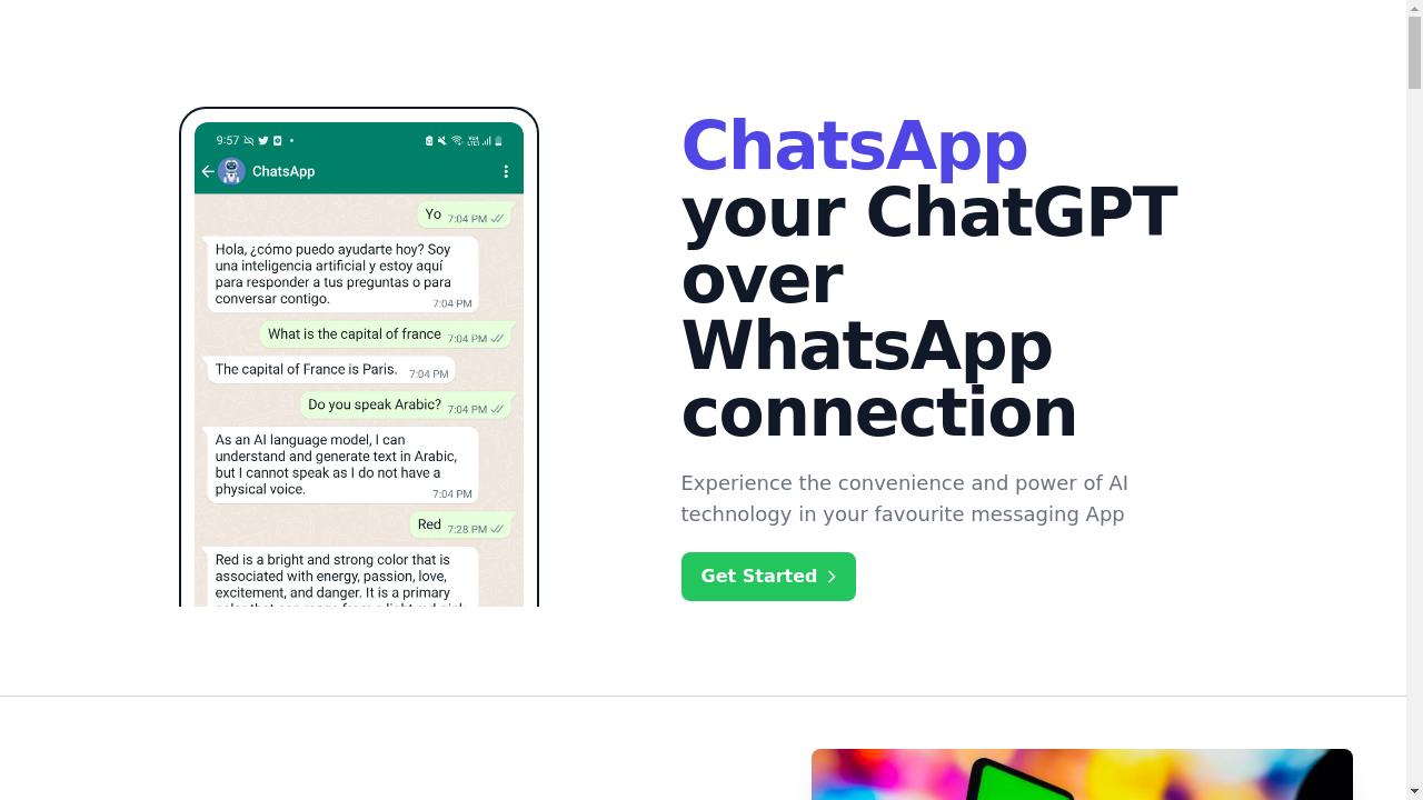 "Screenshot of ChatsApp interface with AI-powered messaging capabilities"