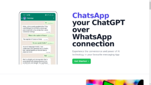 "Illustration of ChatsApp AI chatbot assisting in a WhatsApp conversation."