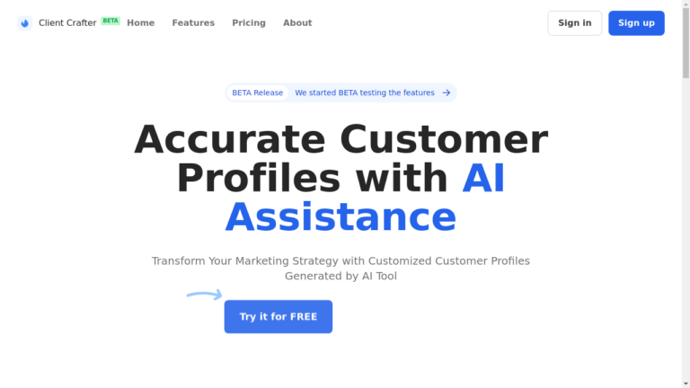 AI tool generating visual representation of target customer