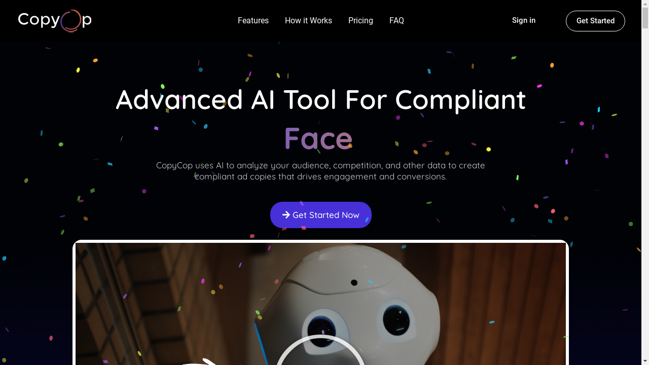 "Illustration of a futuristic AI tool generating ad copies"