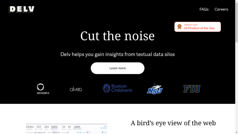 Illustration of Delv AI's intuitive interface and graph visualization feature.