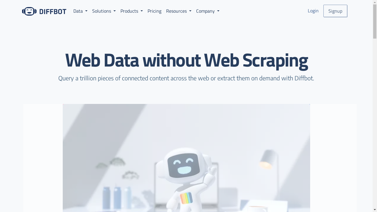 "Illustration of Diffbot's AI-powered web data extraction"