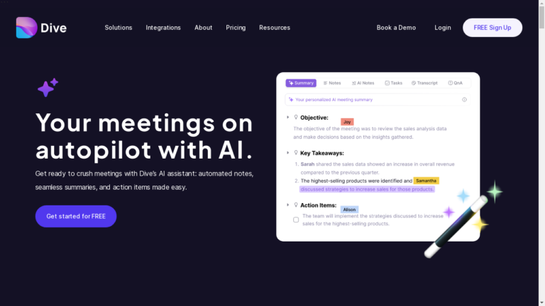 "Team members collaborating using Dive's AI-powered features"