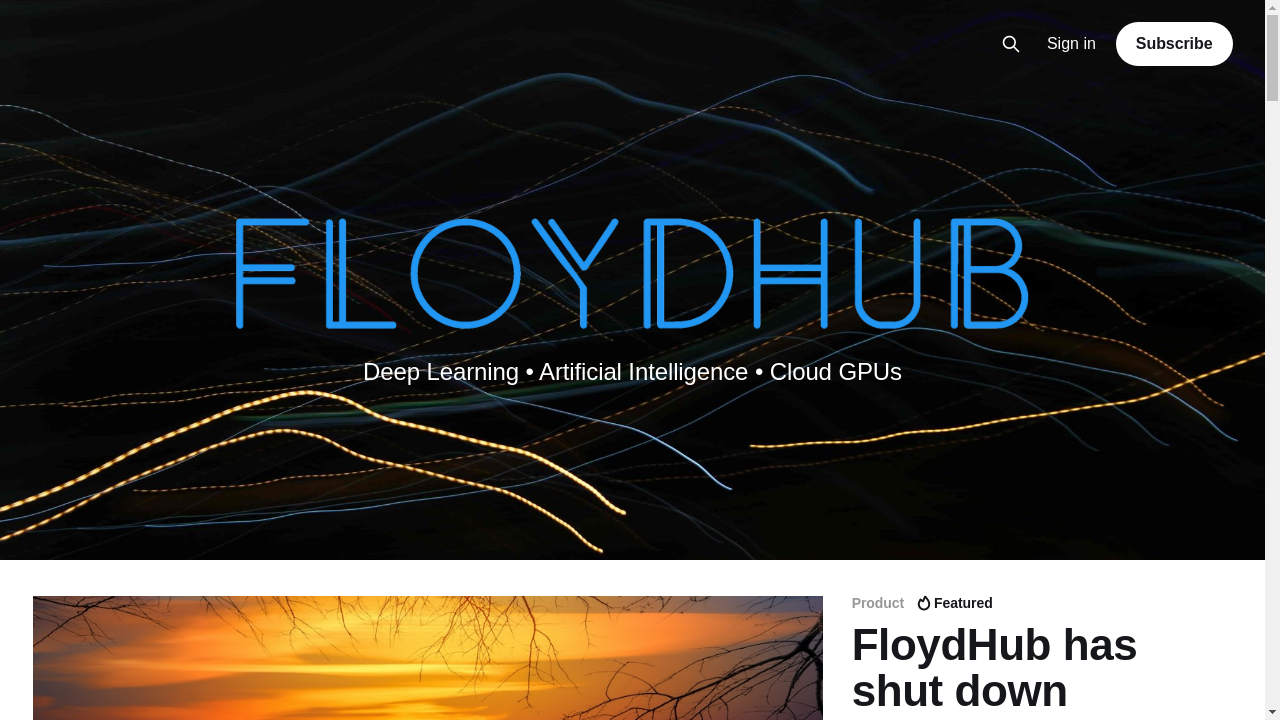 "Illustration of FloydHub ML Platform interface with data scientists working on machine learning models."