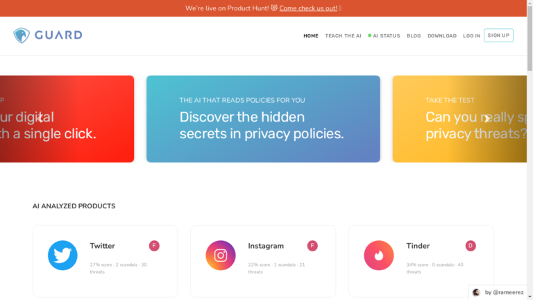 "Illustration of Guard, the AI-powered privacy protection tool"