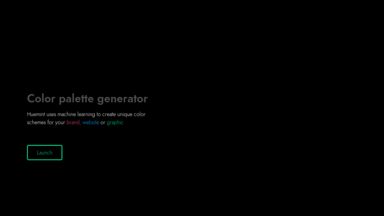 "Huemint AI tool generating a stunning color palette"