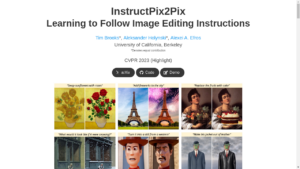 A person using InstructPix2Pix to edit an image based on written instructions.