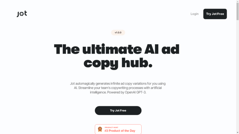 "Illustration of Jot AI Ad Copy Hub"