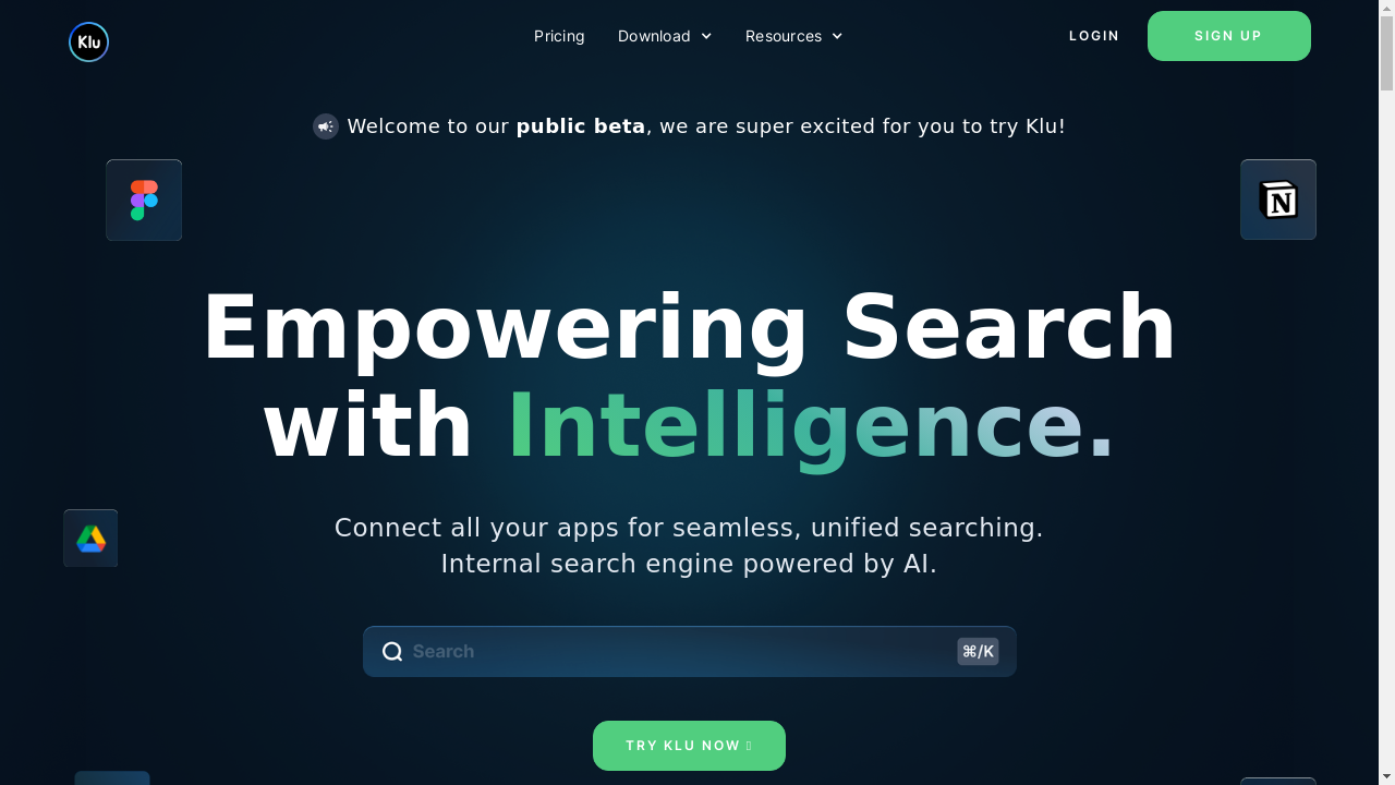 Image showcasing the power of Klu's unified searching and collaboration features.