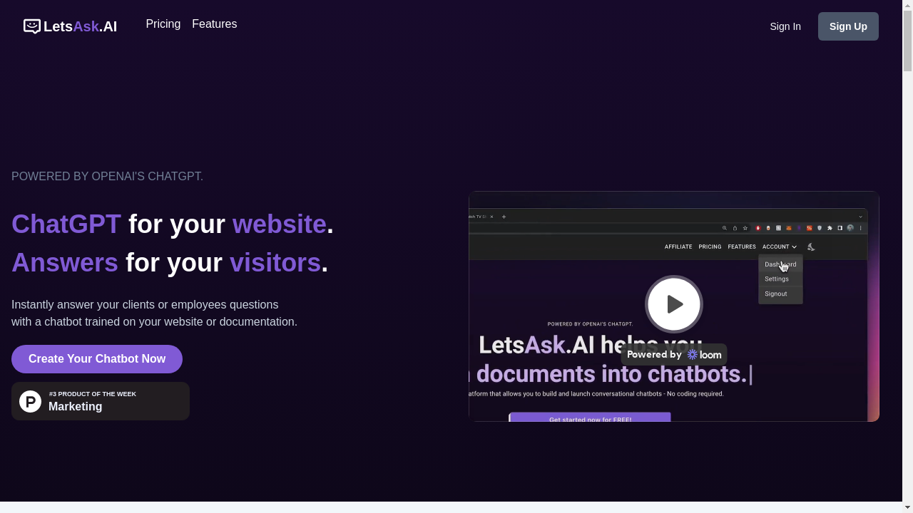 "Illustration of LetsAsk.AI chatbot builder interface"