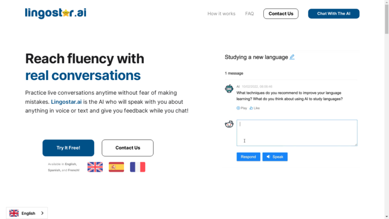 An image showing a person engaging in a conversation with Lingostar.ai, the interactive language learning AI.