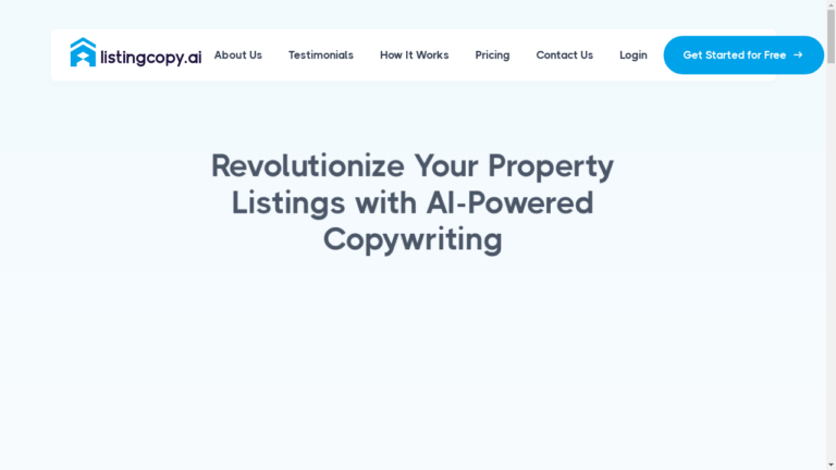 "Image showcasing the user interface of Listingcopy.ai, an AI-powered copywriting tool for property listings."