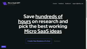 "Screenshot of Micro SaaS GPT generating ideas for a business"