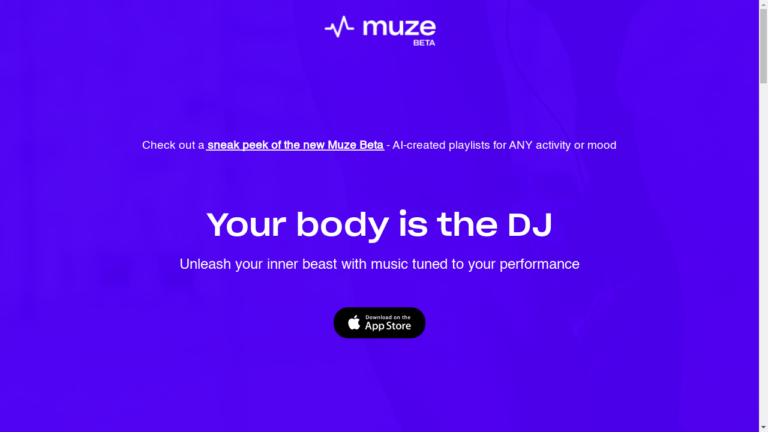 "A person wearing headphones while working out with Muze."