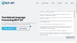 Illustration of NLP-API categorizing and analyzing text