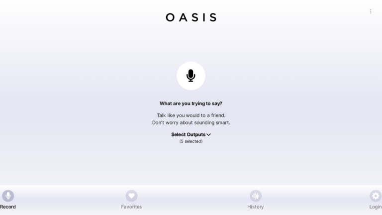 "A person using OASIS AI to convert speech into text effortlessly"