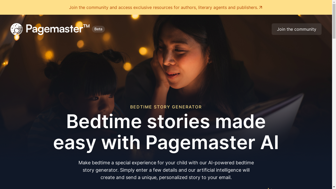 Illustration of a child reading a personalized bedtime story created with the Pagemaster Bedtime Story Generator.