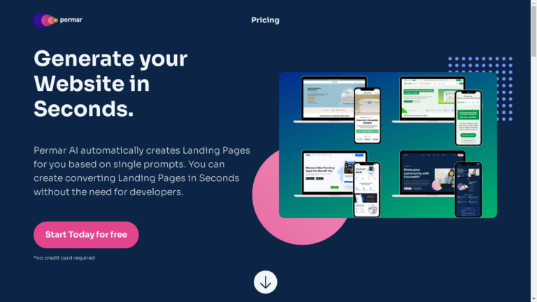"AI-powered Landing Page Creation with Permar AI"