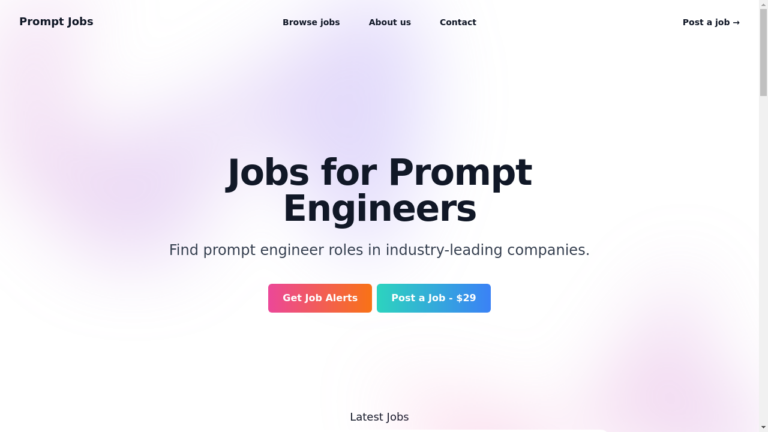 A banner displaying the logo of Prompt Jobs and professionals in the Prompt industry.