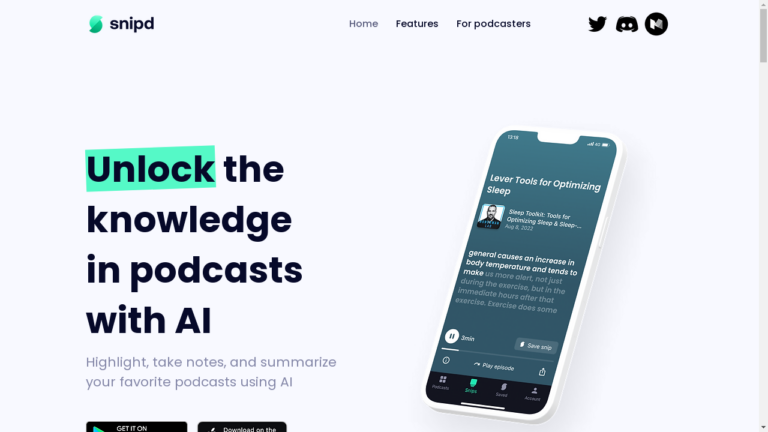 AI-powered podcast tool Snipd