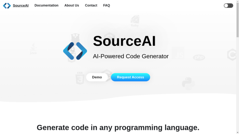 "Illustration of SourceAI's AI-Powered Code Generation feature"