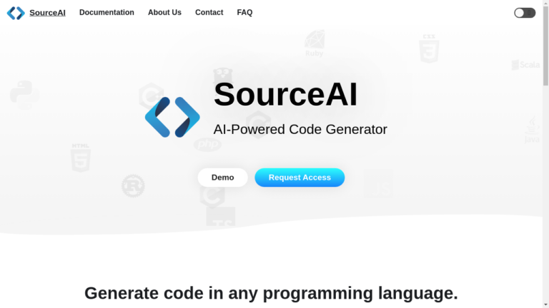 SourceAI - AI-powered code generation platform
