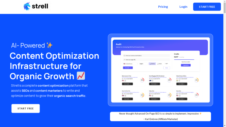 "Image of Strell, the content optimization platform"