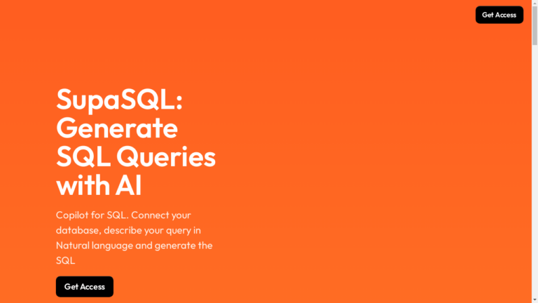 "An image showcasing SupaSQL, an AI tool that generates SQL queries using natural language."