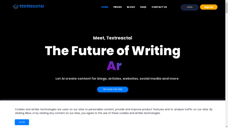 "AI-powered writing tool - Textreactai"