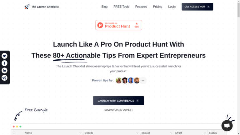 "Illustration of a checklist with the words 'Product Hunt Launch Guide'"