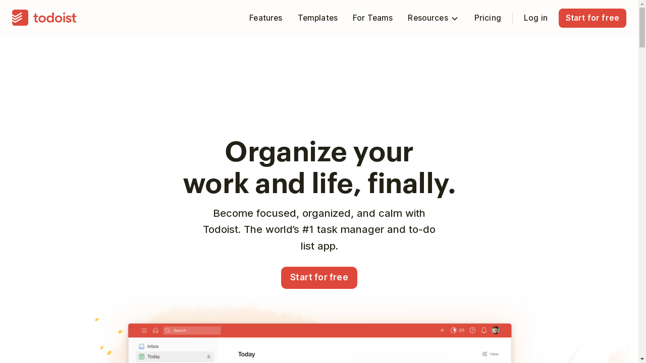 "Todoist app interface with tasks and reminders"