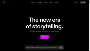 "A person using Tome, an AI storytelling tool."
