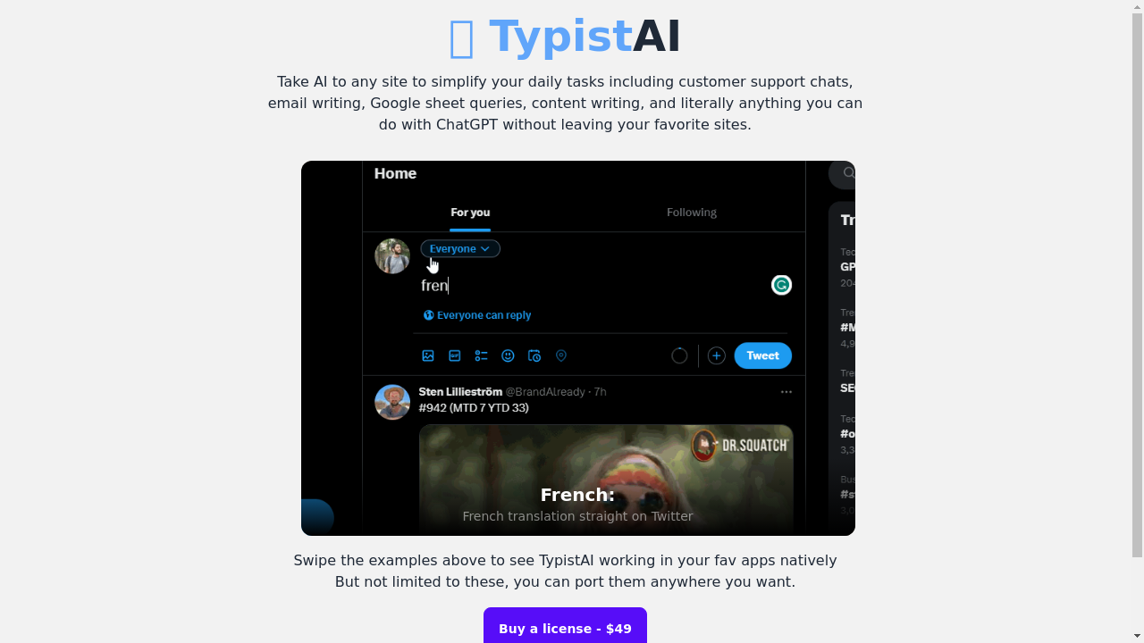 An image illustrating TypistAI, the AI-powered productivity tool