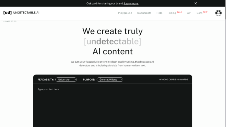 "Undetectable AI: Revolutionizing content creation with AI technology."