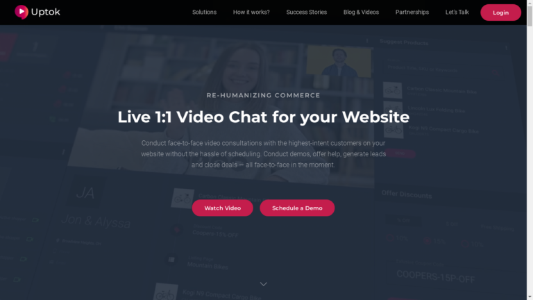 AI-powered video chat tool for online shops