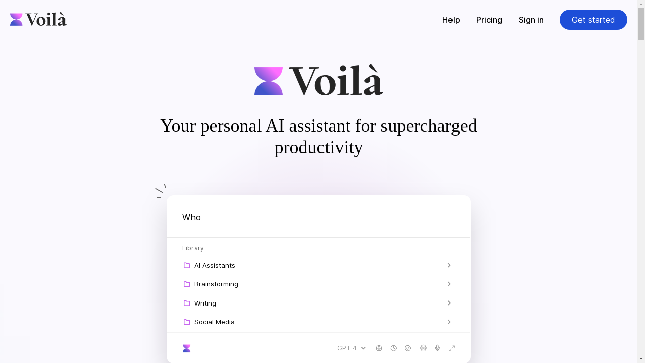 AI-powered productivity assistant, Voilà