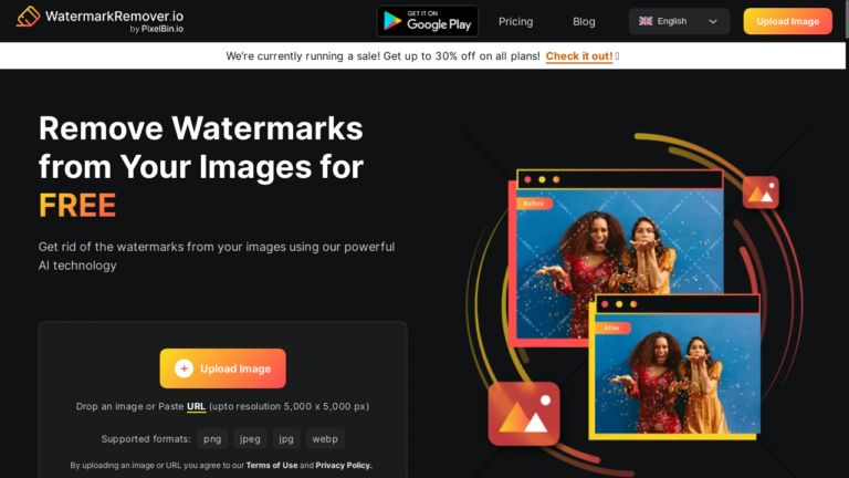 AI-powered watermark removal with WatermarkRemover.io