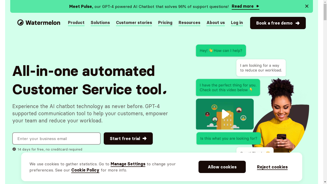 A futuristic AI chatbot tool transforming customer service