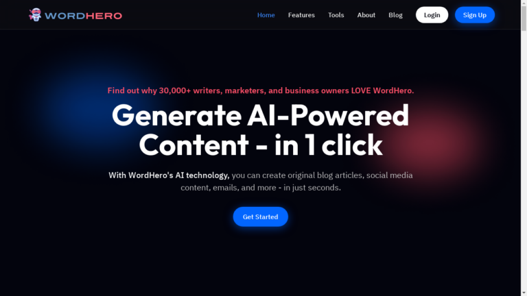 A person using WordHero, the AI-powered copywriting tool