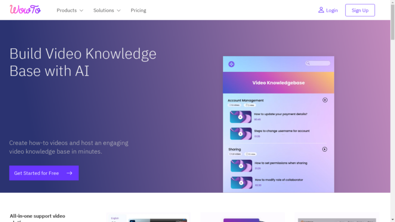 WowTo.ai - AI-powered video knowledge base creation platform