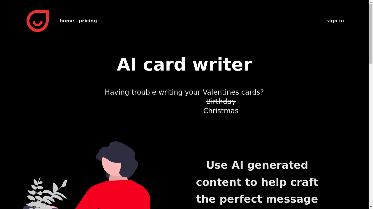 "AI Card Writer - personalized greeting card generator"