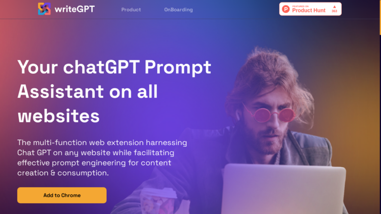 "A person using WriteGPT to write content with ease"