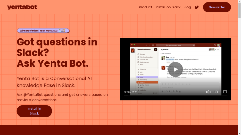 Illustration of Yenta Bot providing instant answers in Slack