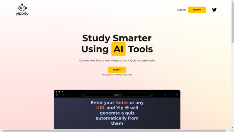 A person studying with Yip, an AI tool that generates questions from notes.