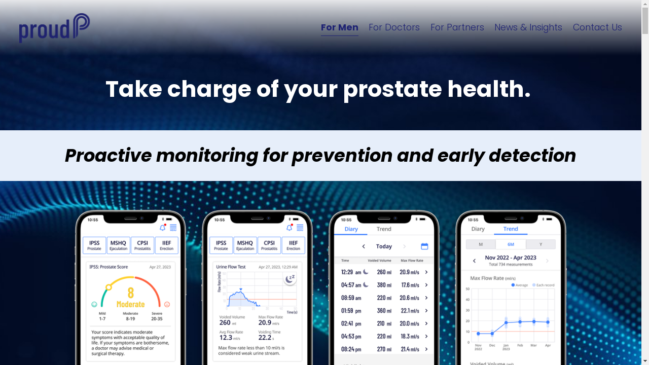 An image showcasing the convenience and accuracy of proudP for personal prostate and urinary health monitoring.