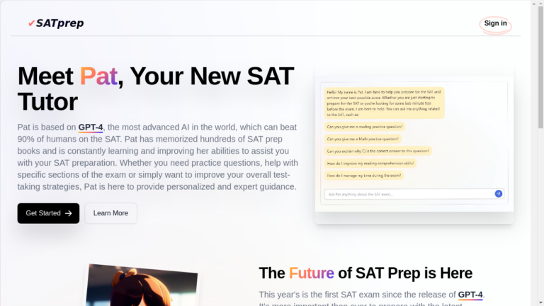 "Image of a student studying with satprep.me, an AI-powered SAT tutor"